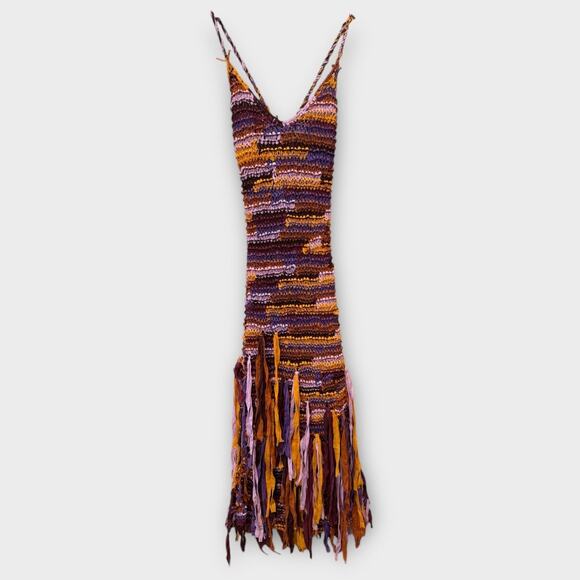 Ulla Johnson Emmalina Crochet Fringe Cotton & Silk Maxi Dress Size Small - Picture 8 of 16